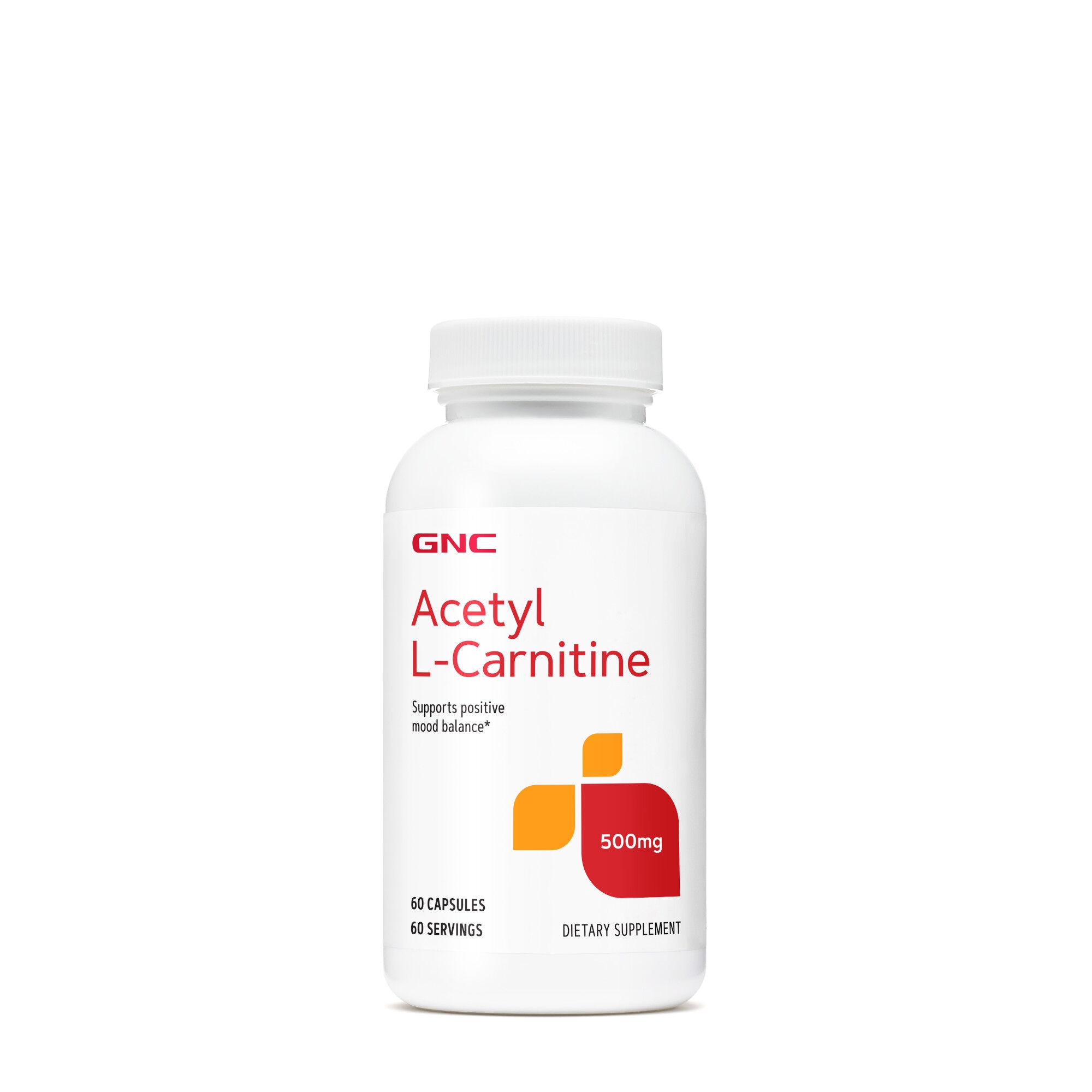 GNC Acetyl-L-Carnitine 500 mg, Acetil L-Carnitina, 60 cps - GNC