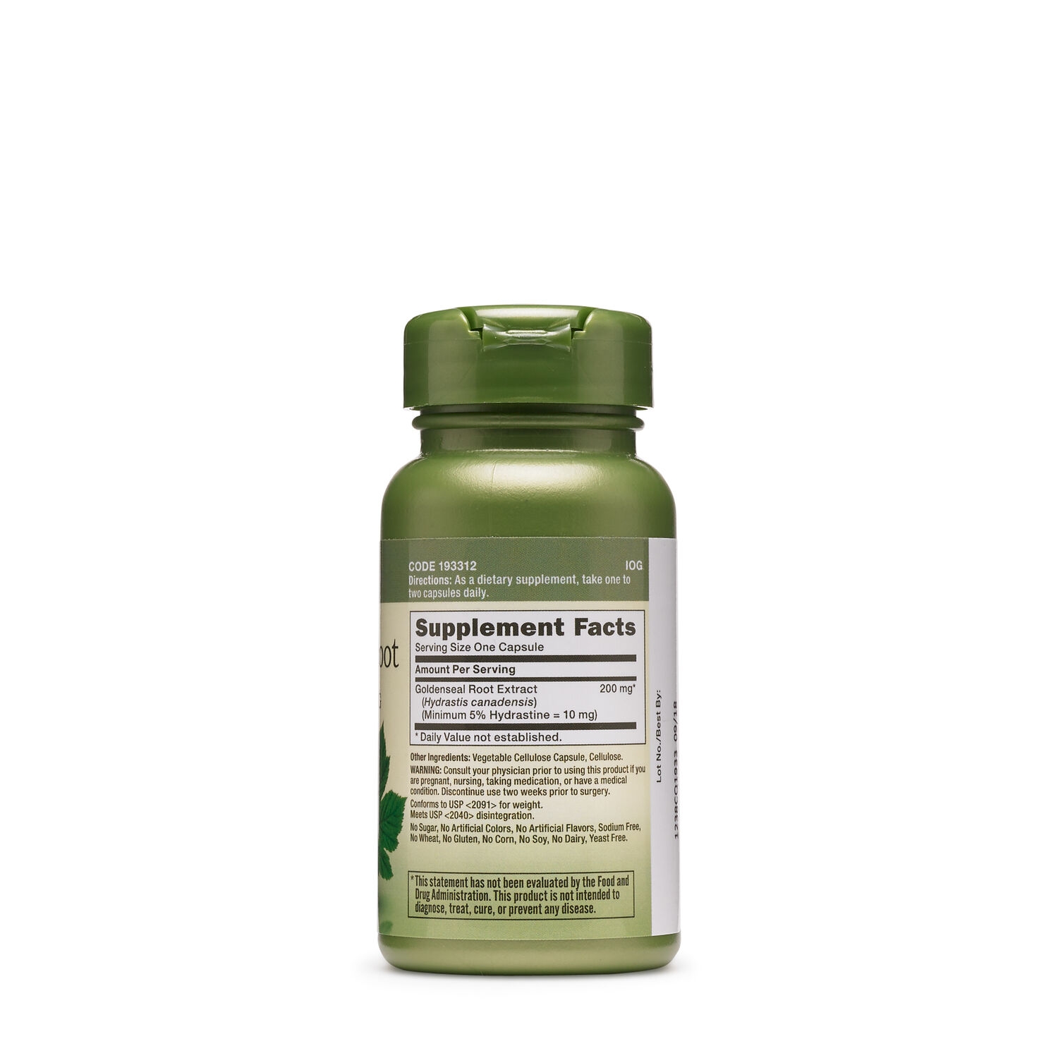 GNC Herbal Plus® Goldenseal Root 200 mg, Extract Standardizat de