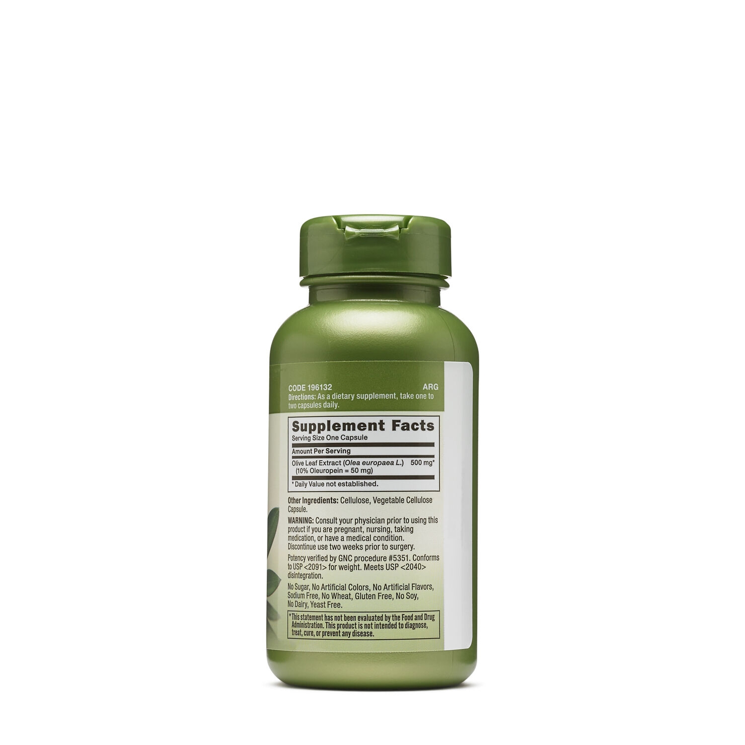 GNC Herbal Plus® Olive Leaf 500mg, Extract din Frunze de Maslin