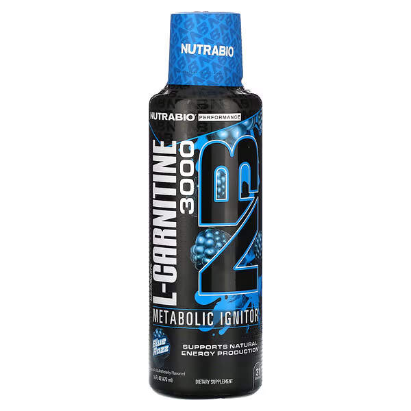 NutraBio L-Carnitine 3000 Blue Razz Flavor, L-Carnitina Lichida, cu Aroma  de Punch de Blue Razz, 473 ml - GNC Romania - GNC Live Well RO