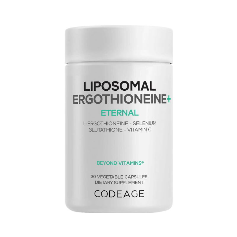 Codeage Liposomal Ergothioneine+, L-ergothioneine, glutathione, vitamin C and selenium formula, 30 vegetable capsules - GNC Romania
