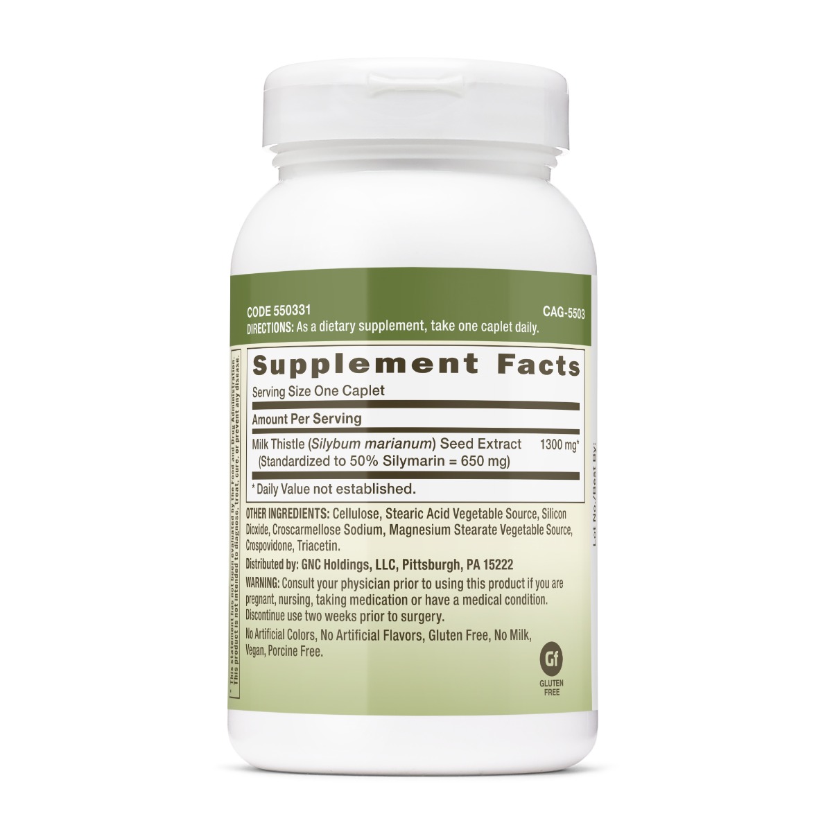GNC Herbal Plus® Milk Thistle Silimarina 1300 mg Extract din Seminte de ...