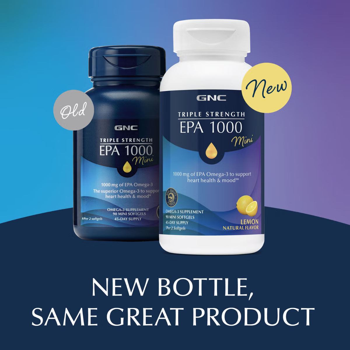 GNC Triple Strength EPA 1000mg mini, cu aroma naturala de lamaie