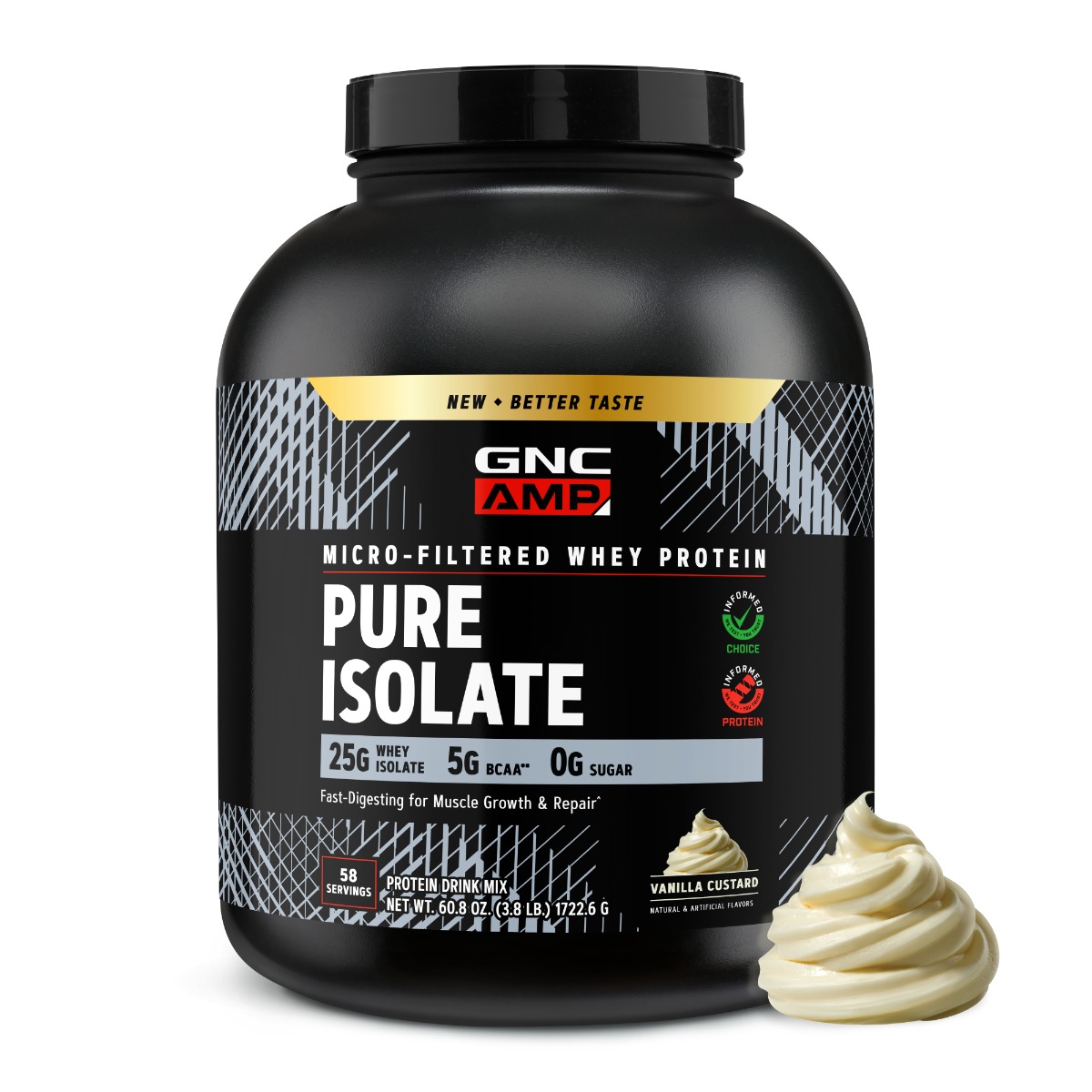 GNC AMP Pure Isolate, Proteina Izolata din Zer cu Aroma de Vanilie