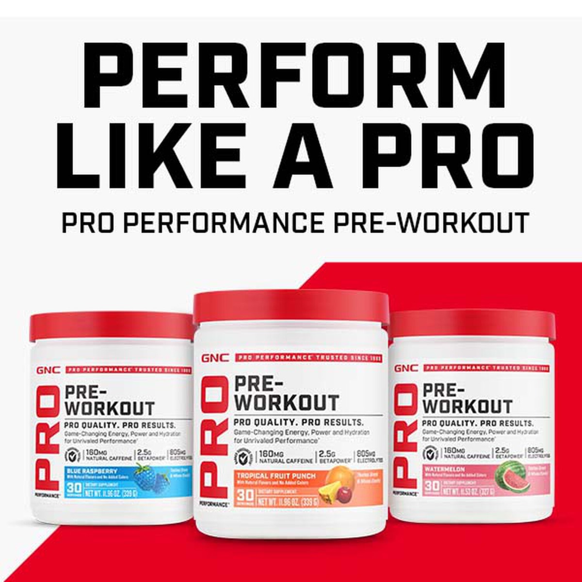 GNC Pro Performance® PreWorkout Blue Raspberry Flavor, PreWorkout