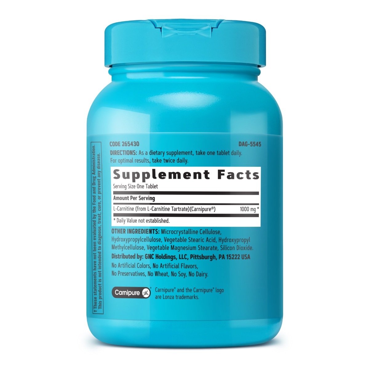 GNC Total Lean® L-Carnitine 1000 mg, 60 tb - GNC Romania - GNC